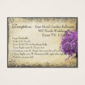 Radiant Paars Heart Leaf Tree Wedding Visitekaartjes (Achterkant)