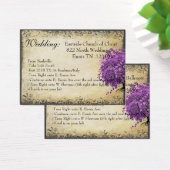 Radiant Paars Heart Leaf Tree Wedding Visitekaartjes (Bureau)
