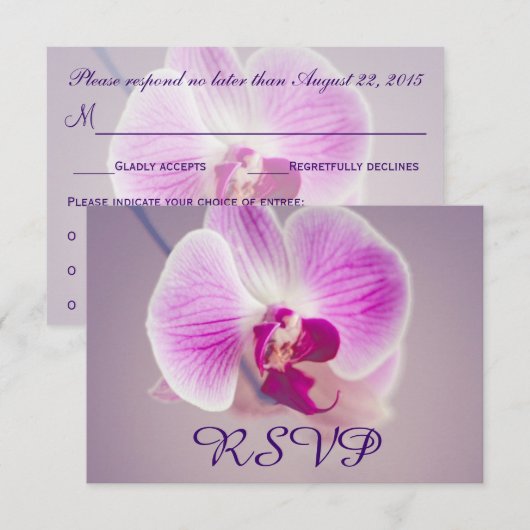 Radiant Paars Orchid Wedding RSVP (Voorkant / Achterkant)