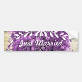 Radiant Paars-Romantic Heart Leaf Wedding Bumpersticker (Voorkant)