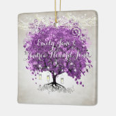 Radiant Paars-Romantic Heart Leaf Wedding Keramisch Ornament (Links)