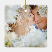 Radiant Paars-Romantic Heart Leaf Wedding Keramisch Ornament (Achterkant)