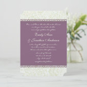 Radiant Paarse Damask Wedding Kaart (Staand voorkant)