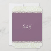Radiant Paarse Damask Wedding Kaart (Achterkant)