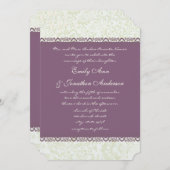 Radiant Paarse Damask Wedding Kaart (Voorkant / Achterkant)