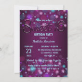 Radiant Paarse Elegant Lights Sweet 16 Verjaardag Kaart (Voorkant)