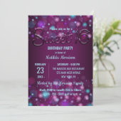 Radiant Paarse Elegant Lights Sweet 16 Verjaardag Kaart (Staand voorkant)