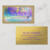 Radiant Palm Tree Faux Gold Glitter Visitekaartje (Voorkant / Achterkant)