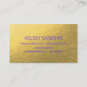 Radiant Palm Tree Faux Gold Glitter Visitekaartje (Achterkant)