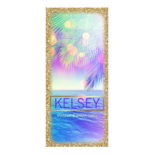 Radiant Palm Tree-rackkaart Faux Glitter Reclamekaart