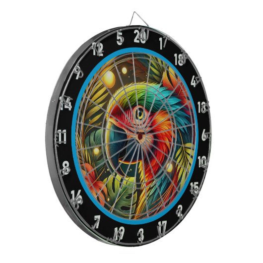 Radiant Parrot Dartboard voor alle gelegenheden Dartbord (Voorkant Links)