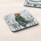 Radiant Peace Dove Lantern Imbolc Snowdrops Art Bier Onderzetter (Linkerzijde)