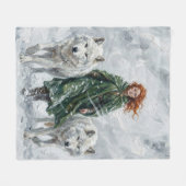 Radiant Peace Dove Lantern Imbolc Snowdrops Art Fleece Deken (Voorkant (Horizontaal))