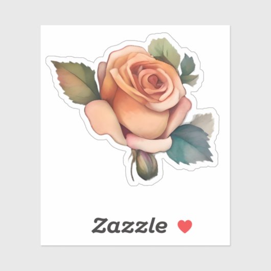 Radiant Peach Roos Sticker (Vel)