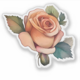 Radiant Peach Roos Sticker