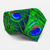 Radiant Peacock Feathers Art Design Stropdas (Opgerold)