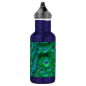 Radiant Peacock Feathers Fotoontwerp Waterfles (Rechts)