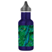 Radiant Peacock Feathers Fotoontwerp Waterfles (Links)