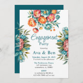 Radiant Peony Bouquet Engagement Party Kaart (Voorkant / Achterkant)