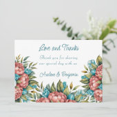 Radiant Peony Bouquet Liefde en Bedankt Kaart (Staand voorkant)