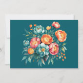 Radiant Peony Bouquet Liefde en Bedankt Kaart (Achterkant)