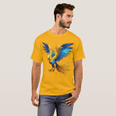 Radiant Phoenix Sky T-Shirt: Blauw & Geel Beauty T-shirt (Voorkant volledig)