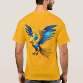 Radiant Phoenix Sky T-Shirt: Blauw & Geel Beauty T-shirt (Achterkant)