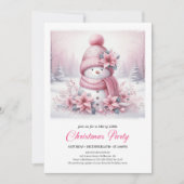 Radiant Pink Coquette Snowman Kids Christmas  Kaart (Voorkant)