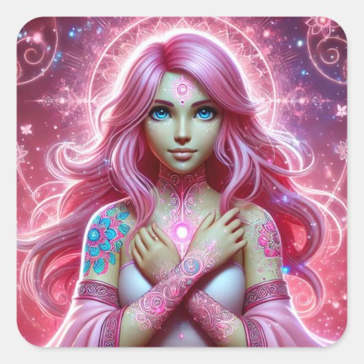 Radiant Pink Dream Aura Sticker Blad (Voorkant)