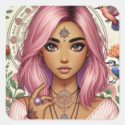 Radiant Pink Dream Aura Sticker Blad (Voorkant)