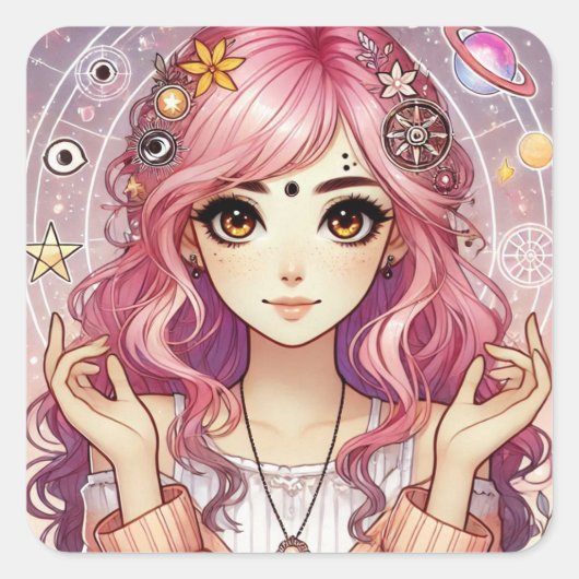Radiant Pink Dream Aura Sticker Blad (Voorkant)