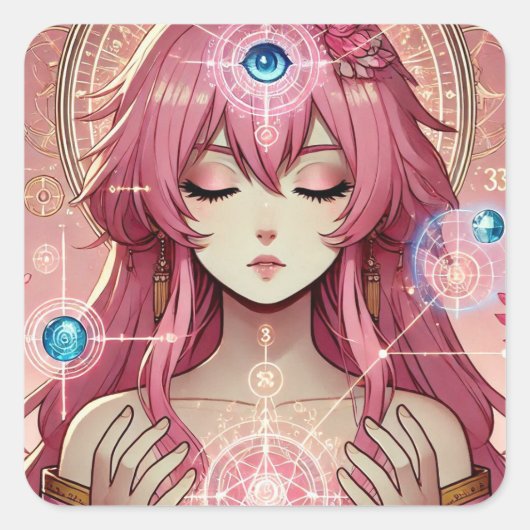 Radiant Pink Dream Aura Sticker Blad (Voorkant)