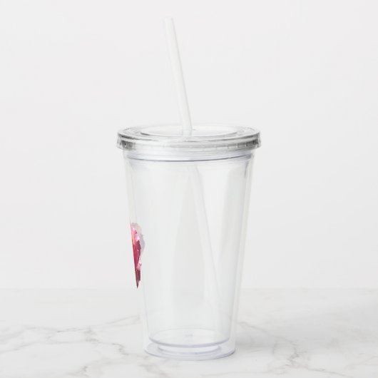 Radiant Pink Tea Roos gepersonaliseerd Acryl Drinkbeker (Links)