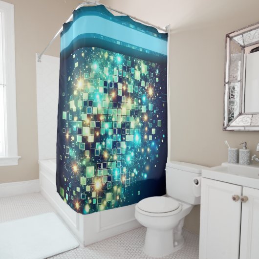 Radiant Pixel Bokeh Douchegordijn (In situ)