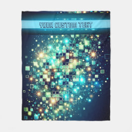 Radiant Pixel Bokeh Fleece Deken