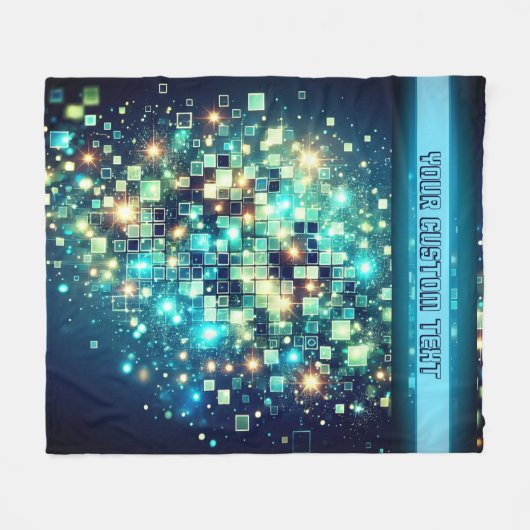 Radiant Pixel Bokeh Fleece Deken (Voorkant (Horizontaal))