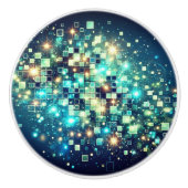 Radiant Pixel Bokeh Keramische Knop (Voorkant)