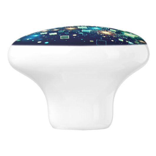 Radiant Pixel Bokeh Keramische Knop (Zijkant)