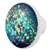 Radiant Pixel Bokeh Keramische Knop (Rechts)