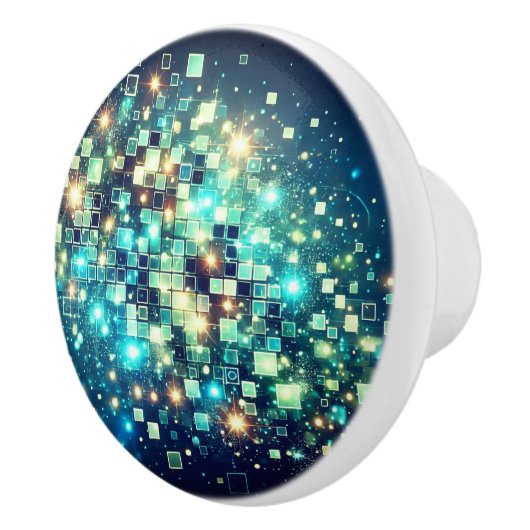 Radiant Pixel Bokeh Keramische Knop (Rechts)