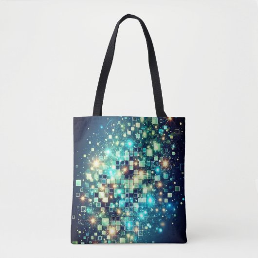 Radiant Pixel Bokeh Tote Bag (Voorkant)