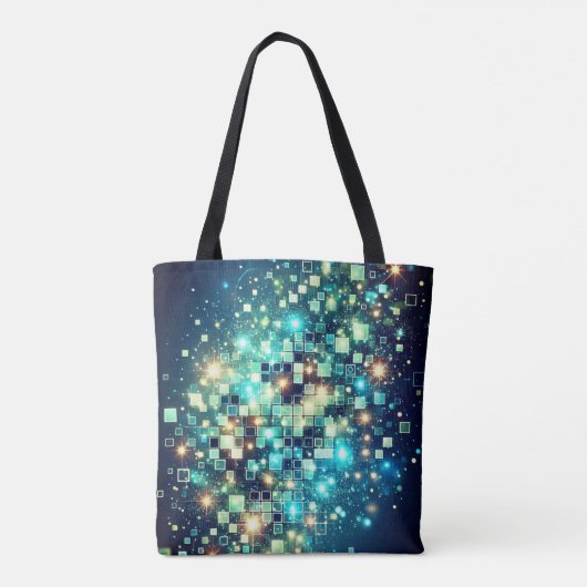 Radiant Pixel Bokeh Tote Bag (Achterkant)