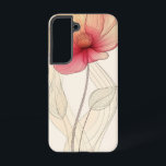 Radiant Poppy Sketch Telefoonhoesje Samsung Galaxy Hoesje<br><div class="desc">Een levendige papaver geschetst met een zachte hand en warme gloed brengt leven en eenvoud aan uw telefoon met moderne bloemengratie.</div>