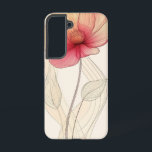 Radiant Poppy Sketch Telefoonhoesje Samsung Galaxy Hoesje<br><div class="desc">Een levendige papaver geschetst met een zachte hand en warme gloed brengt leven en eenvoud aan uw telefoon met moderne bloemengratie.</div>