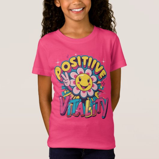 Radiant Positivity trendy meisje T-shirt (Voorkant)