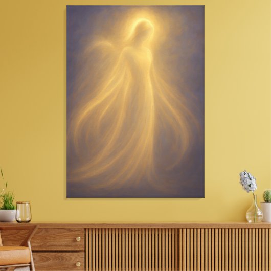 Radiant Presence Angel of Golden Light Spiritual Canvas Afdruk (Insitu (Woonkamer))