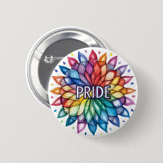 Radiant PRIDE Maand Mandala Ronde Button 5,7 Cm (Voorkant /achterkant)