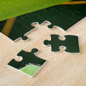 Radiant Purple Water Lily in Tranquil Pond Legpuzzel (Zijkant)