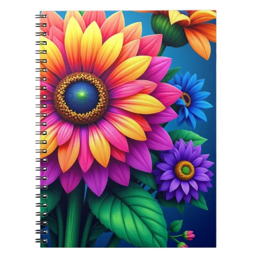 Radiant Rainbow Bloom Boeket Notebook Notitieboek (Voorkant)