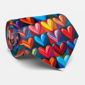 Radiant Rainbow Hearts Stropdas (Opgerold)